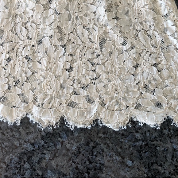 LOFT Cream Lace Floral Short Sleeve Top - Picture 7 of 16